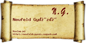 Neufeld Győző névjegykártya